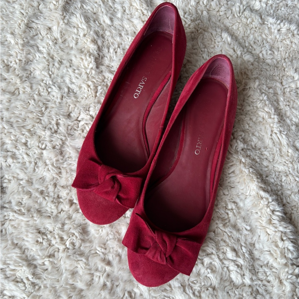 Franco Sarto Red Suede Flats